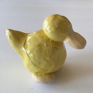Easter Baby Chick Duck Duckling Handmade Clay Pottery Decor